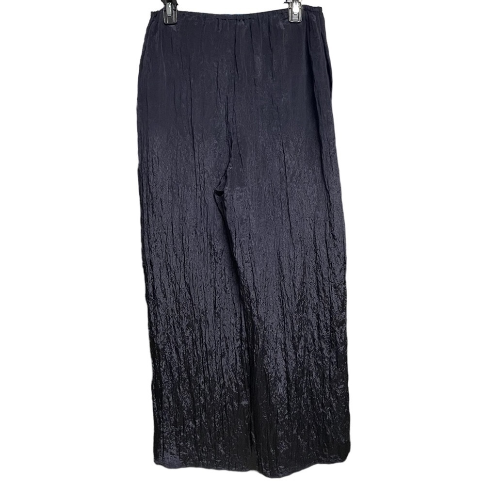 Vince Black Crinkled Wide-Leg Pants - Picture 3 of 7